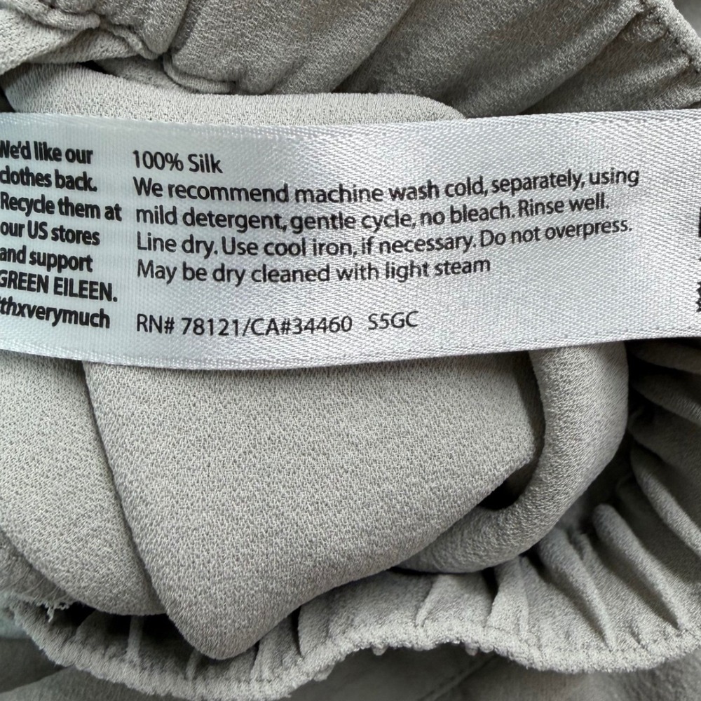 Eileen Fisher Culottes Pants Womens 3X 48X24 Gray Silk Wrap Front Wide Leg Crop - Picture 7 of 8